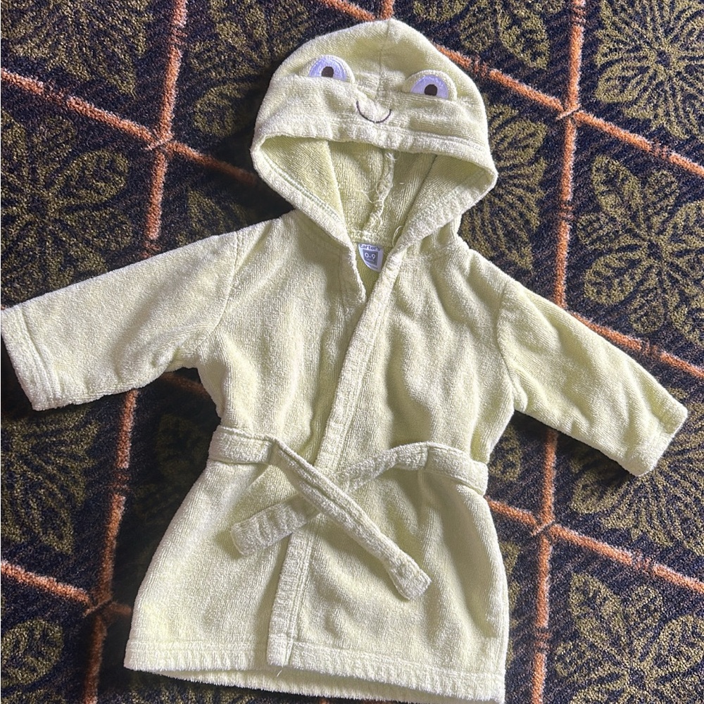 Baby Frog Hooded Robe - Light Green